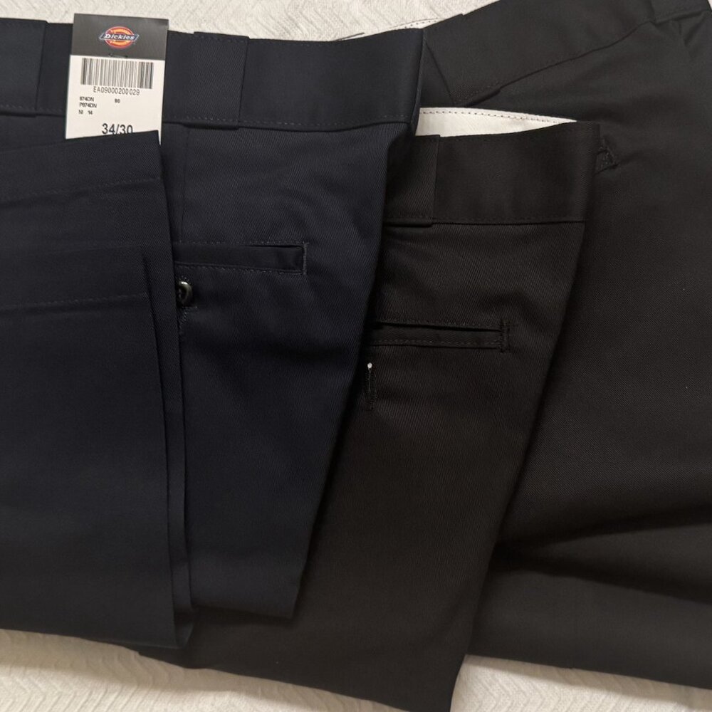 4 Dickies Original 874 Work Pants - 3 Black and 1 dark blue pants - all 34x30 - Picture 8 of 8